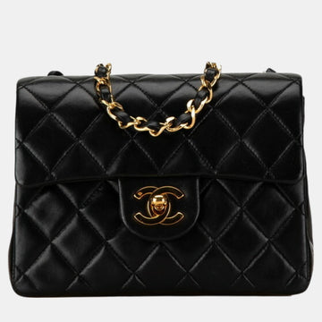 Black Lambskin Matelasse Coco Mark Chain Shoulder Bag