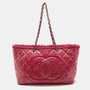 Pink PVC and Tweed Funny Tote Bag