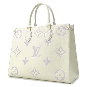 LOUIS VUITTON Onthego Latte White/Lilac M23937 Monogram Empreinte Leather Size MM