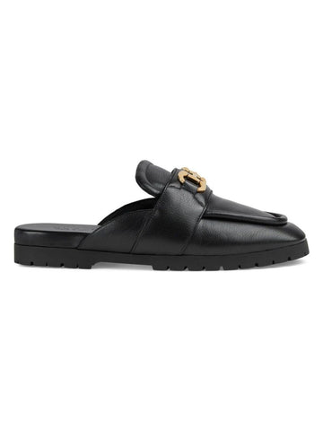 Men's Leather Slippers in Black | Size 7 | 771076AACAI1000