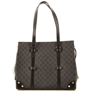 Buckle Travel Tote VS Coated Canvas with Leather Large