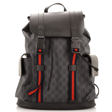 Double Pocket Buckle Backpack VS Coated Canvas Large