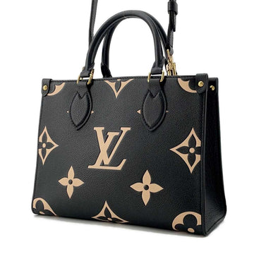 LOUIS VUITTON Onthego Noir/Beige M45659 Bicolor Monogram Empreinte Leather Size PM