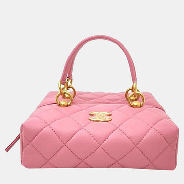 Pink Leather Shoulder Bag
