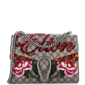 Dionysus Bag Embroidered VS Coated Canvas with Python Medium