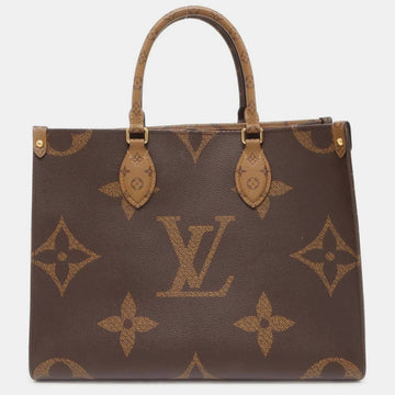 Red Monogram Reverse Canvas Monogram Giant Onthego MM Bag