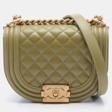 Beige Leather Le Boy Caviar Mini Shoulder Bag