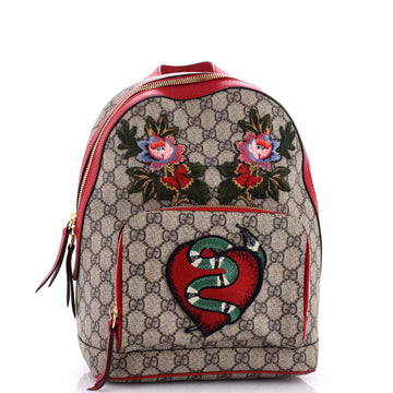 Zip Pocket Backpack Embroidered VS Coated Canvas Small