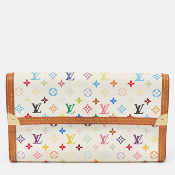 White/Multicolor Monogram Canvas Porte Tresor International Wallet