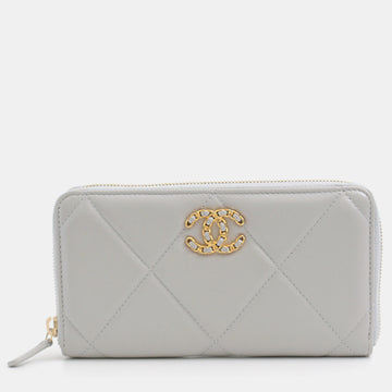Grey Leather Quilted Boy Wallet