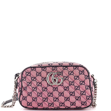 GUCCI GG Marmont Shoulder Bag Multicolor Diagonal Quilted GG Canvas Small