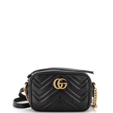 GUCCI GG Marmont Shoulder Bag Matelasse Leather Mini