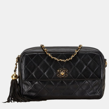 Black Lambskin Matelasse Coco Mark Chain Shoulder Bag