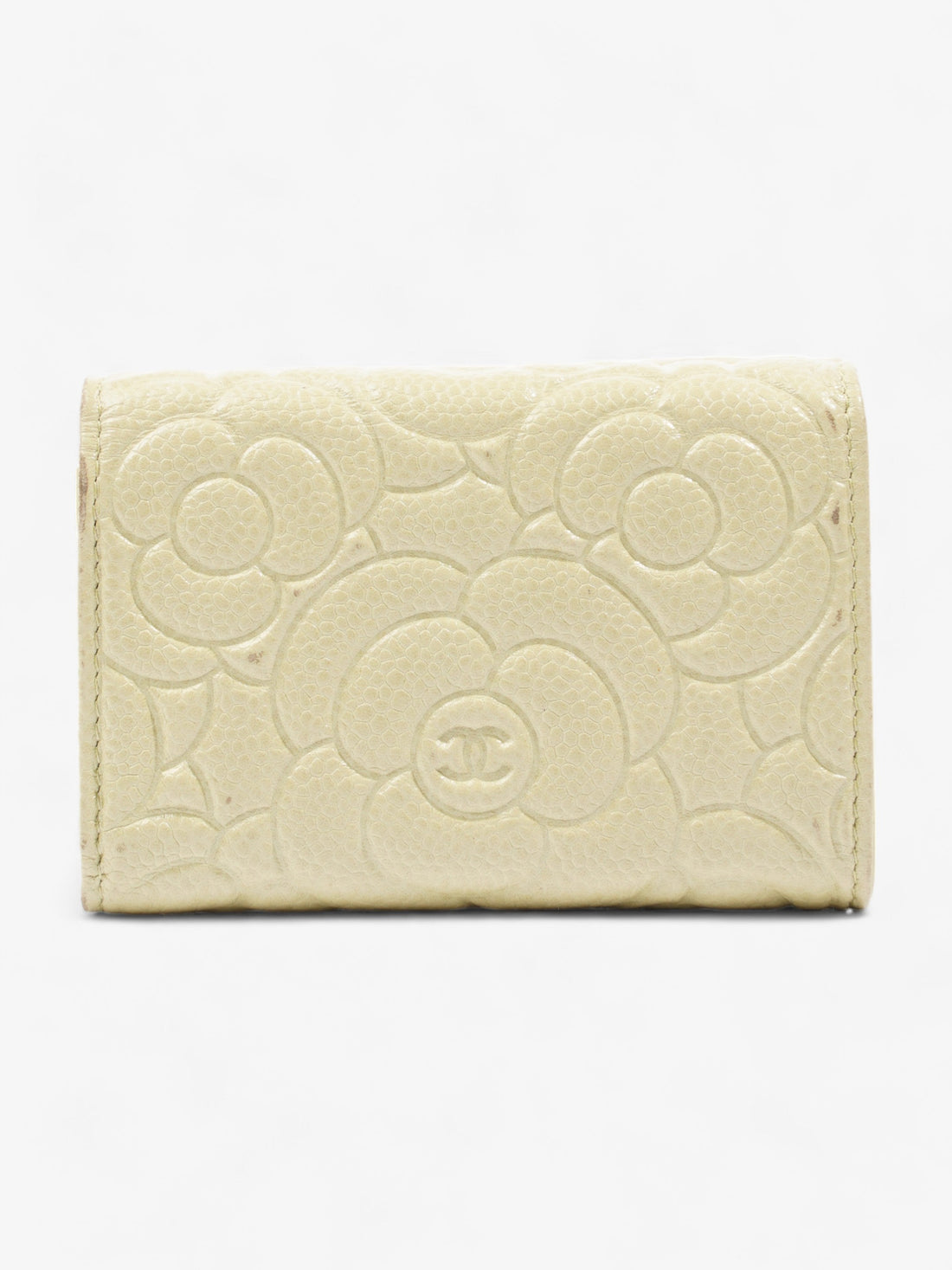 Chanel Camelia Wallet Beige Caviar Leather