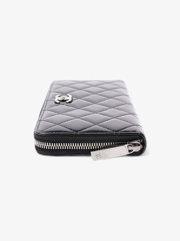 Chanel Brilliant Zip Around Wallet Black Patent Leather