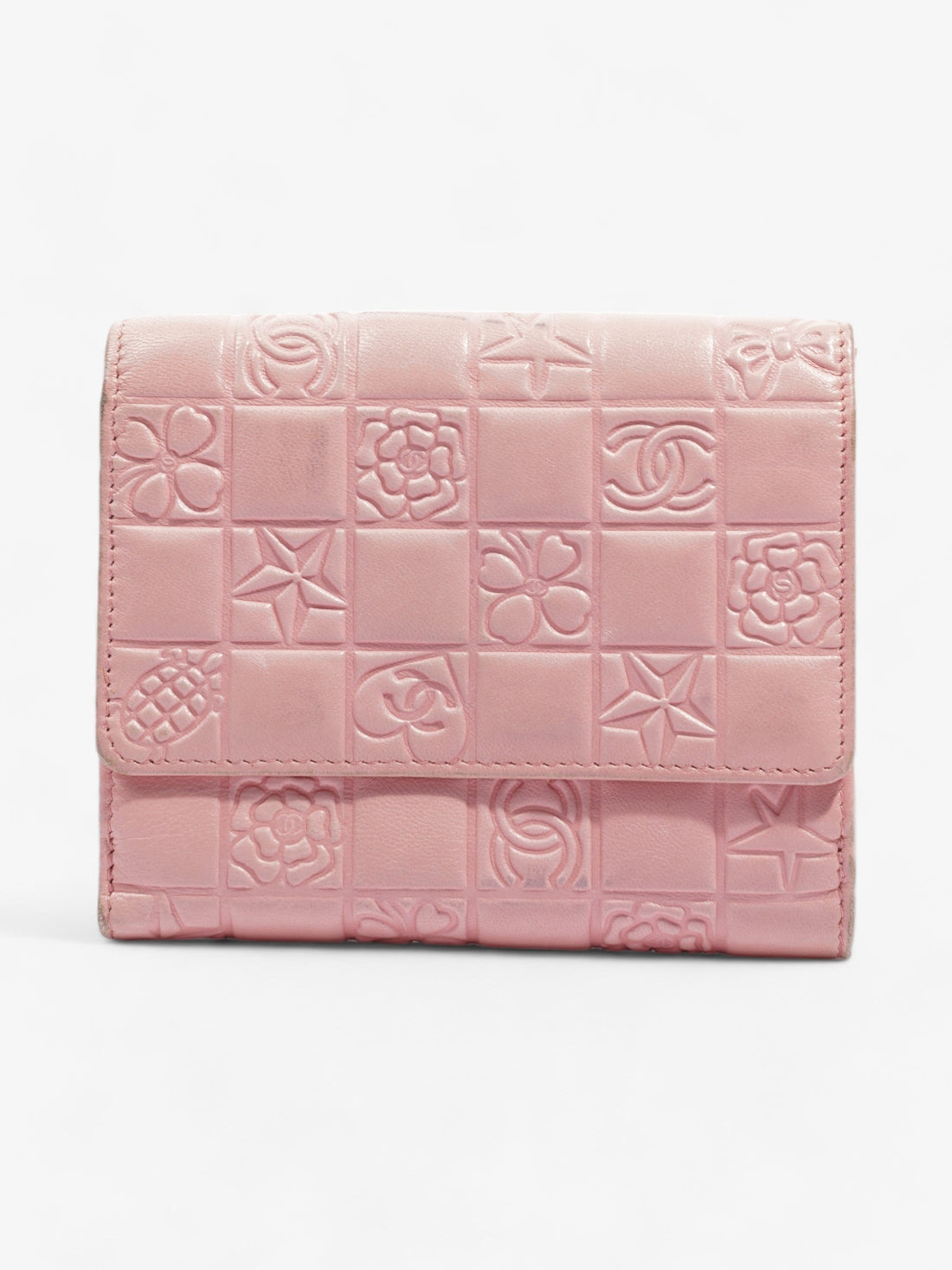 Chanel Choco Bar No.5 Bifold Wallet Pink Lambskin Leather