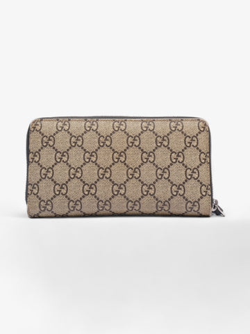 Gucci Snake Zip Around Wallet Beige And Ebony CS Supreme Coated Canvas