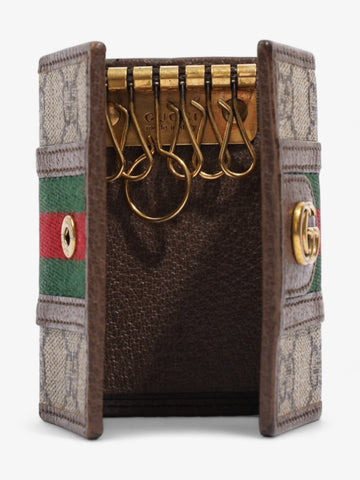Gucci Key Case  Supreme / Green / Red Coated Canvas