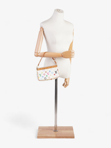 Louis Vuitton Pochette Accessoires White Multicoloured Monogram Coated Canvas