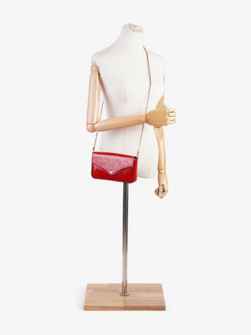 Louis Vuitton Pochette Felicie Red Vernis Leather