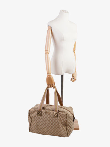 Gucci Interlocking G Travel Bag CS Supreme / Gold / Pink Canvas
