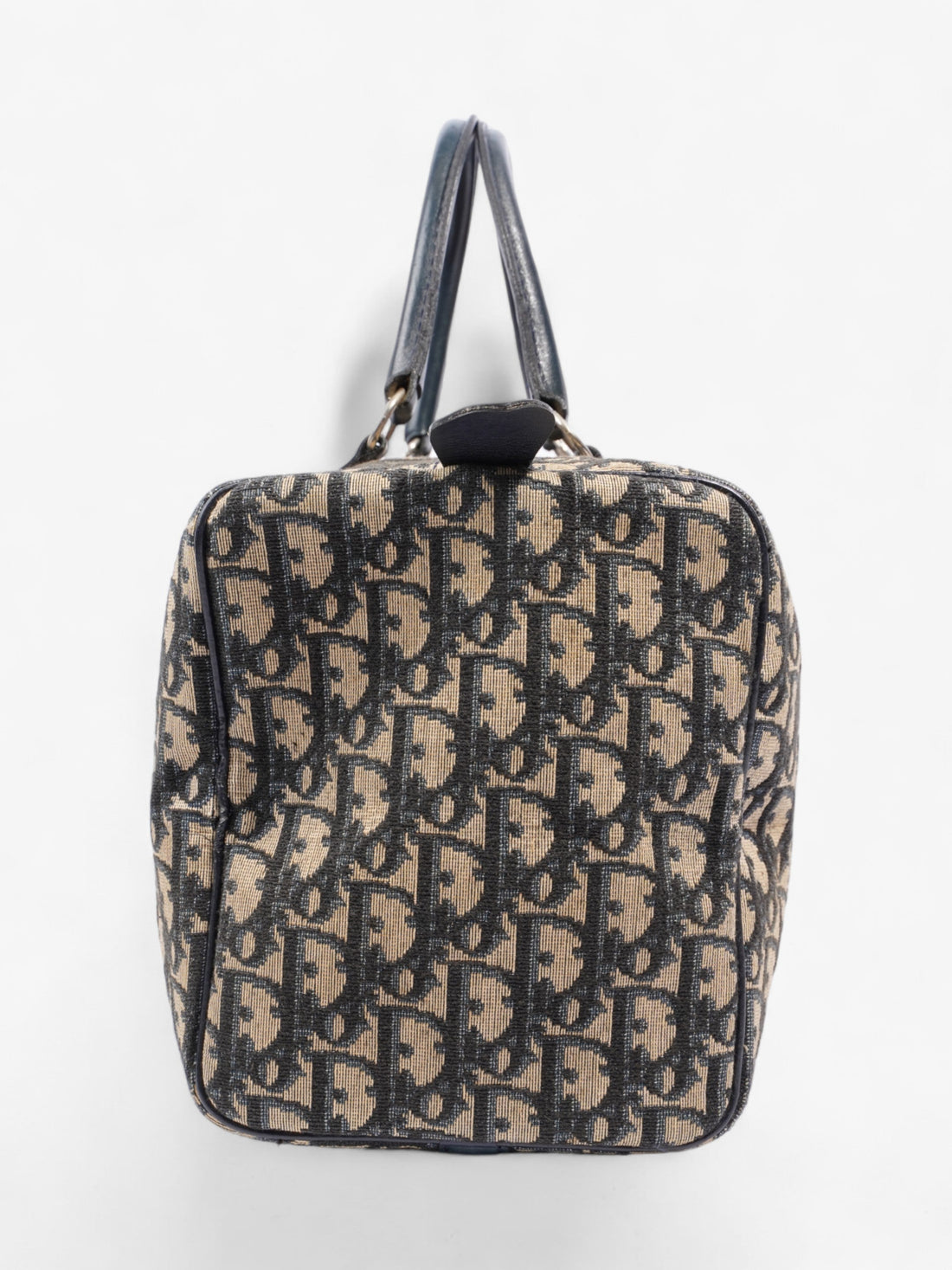 Christian Dior Boston Bag Navy Blue Canvas