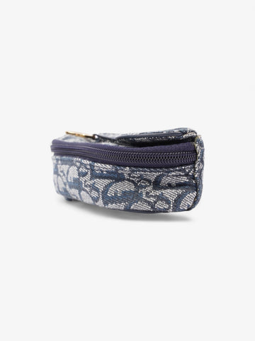 Christian Dior Trotter Saddle Pouch Blue Oblique Cotton