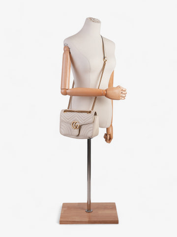 Gucci CS Marmont White Matelasse Leather Small