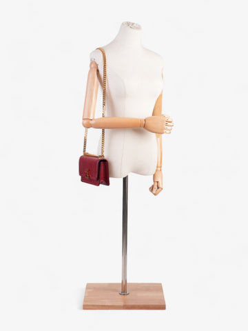 Burberry TB Bag Red Embossed Leather Mini