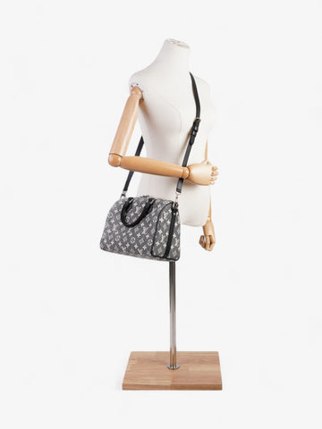 Louis Vuitton Speedy Bandoulière Black Monogram Denim 25