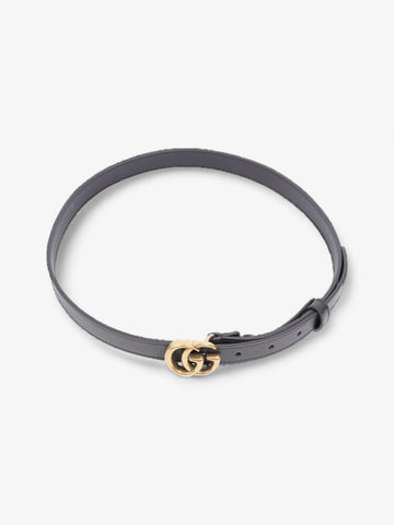 Gucci CS Marmont Thin Belt Black / Gold Leather 75cm / 30"