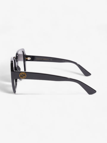 Gucci Square Sunglasses Black Acetate 140mm