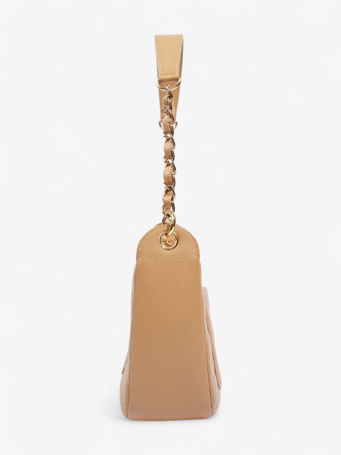 Chanel Timeless CC Shoulder Bag Beige Caviar Leather