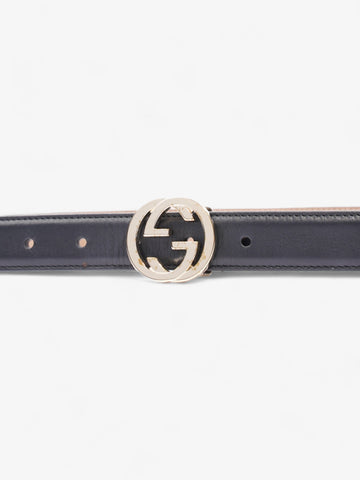 Gucci Interlocking G Thin Belt Black Leather 75cm 30"