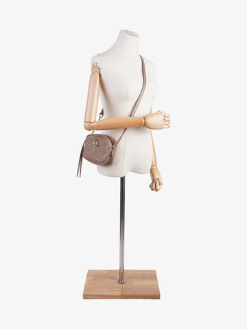 Gucci CS Marmont Taupe Matelasse Leather Mini