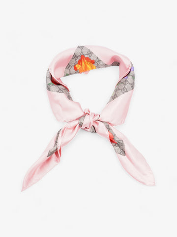Gucci CS Flora Print Scarf Pink / CS Supreme / Multicolour Silk 90 x 90cm