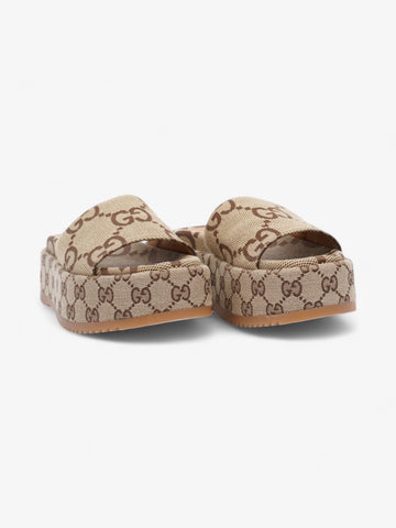 Gucci CS Platform Sandals Beige  / Brown Canvas EU 35 UK 2