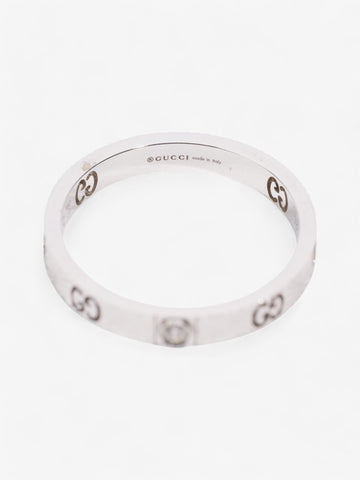Gucci CS Cut Out Diamond Ring White Gold White Gold 18 (Circumference - 58mm)