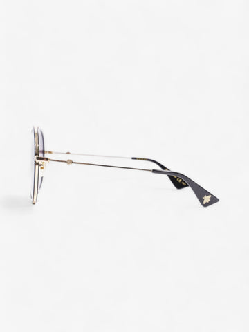 Gucci Round Sunglasses Black Acetate 140mm
