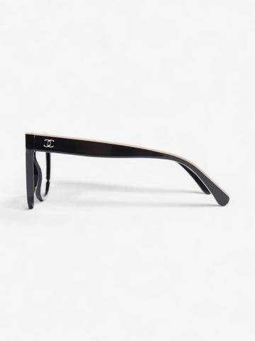 Chanel CC Butterfly Sunglasses Black / Beige Acetate 140mm