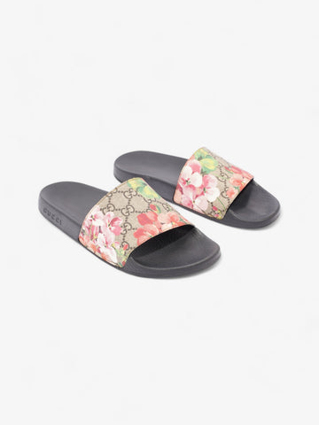 Gucci CS Supreme Blooms Floral Slides Beige  / Floral Canvas EU 38 UK 5