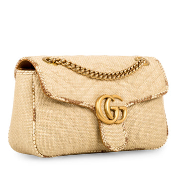 Gucci CS Marmont Bag - Raffia and Python - Small