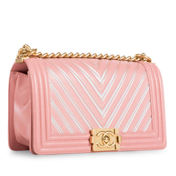 Chanel Iridescent Chevron Boy Bag - Medium