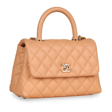 Chanel Pink Caviar Coco Top Handle - Small