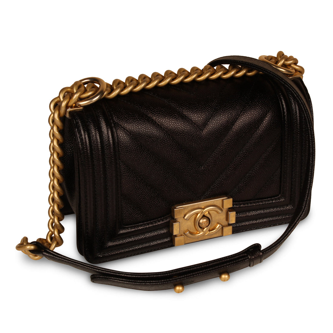 Boy Bag - Small Black Caviar