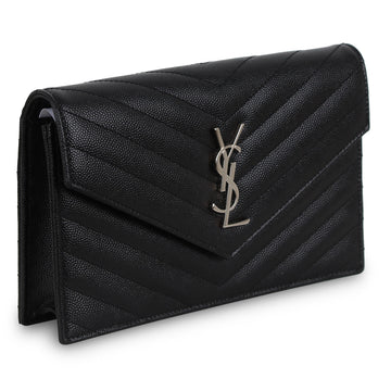 Saint Laurent Envelope Chain Wallet - Black