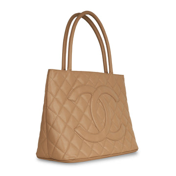 Vintage Medallion Tote - Beige
