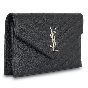 Saint Laurent Envelope Chain Wallet - Black