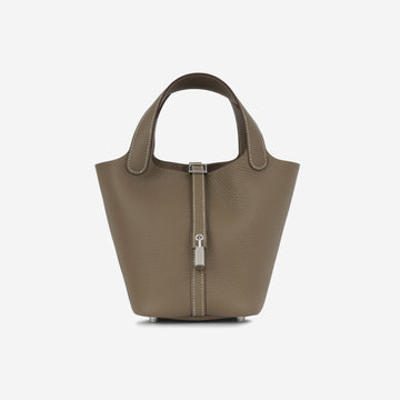 Hermès Picotin 18 - Etoupe Clemence Palladium
