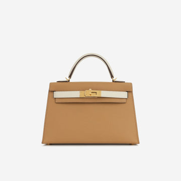 Hermès Hermès HSS Mini Kelly - Biscuit / Craie Epsom GHW - 2024 - Brand New